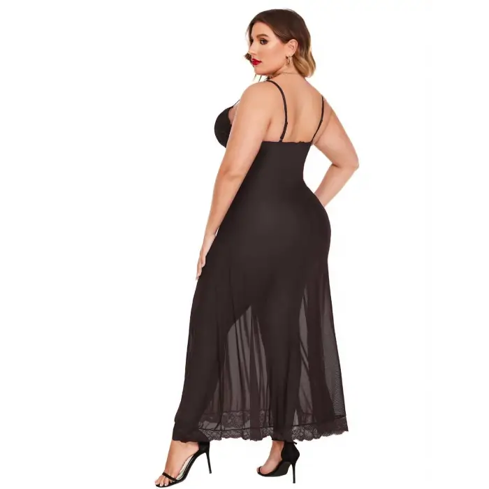 Büyük Beden Dantelli Gecelik Takım