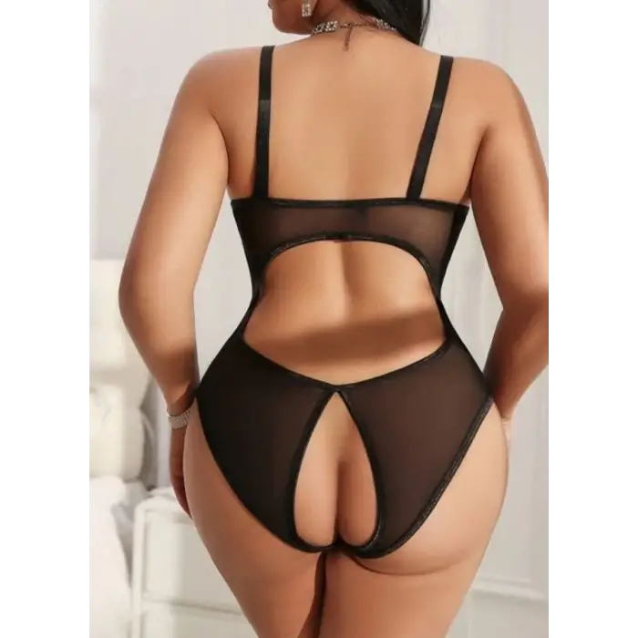 Büyük Beden Dantelli Transparan Gecelik