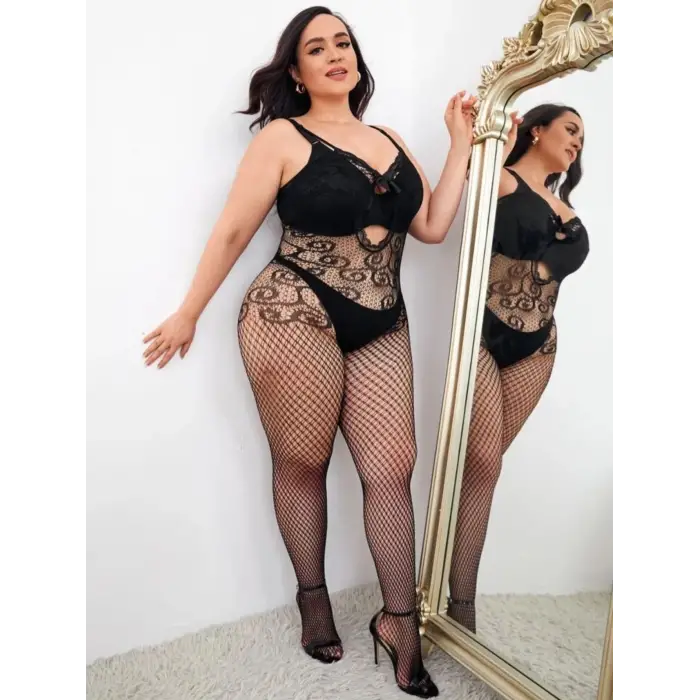 Büyük Beden Fantazi Vücut Çorabı XL_2XL