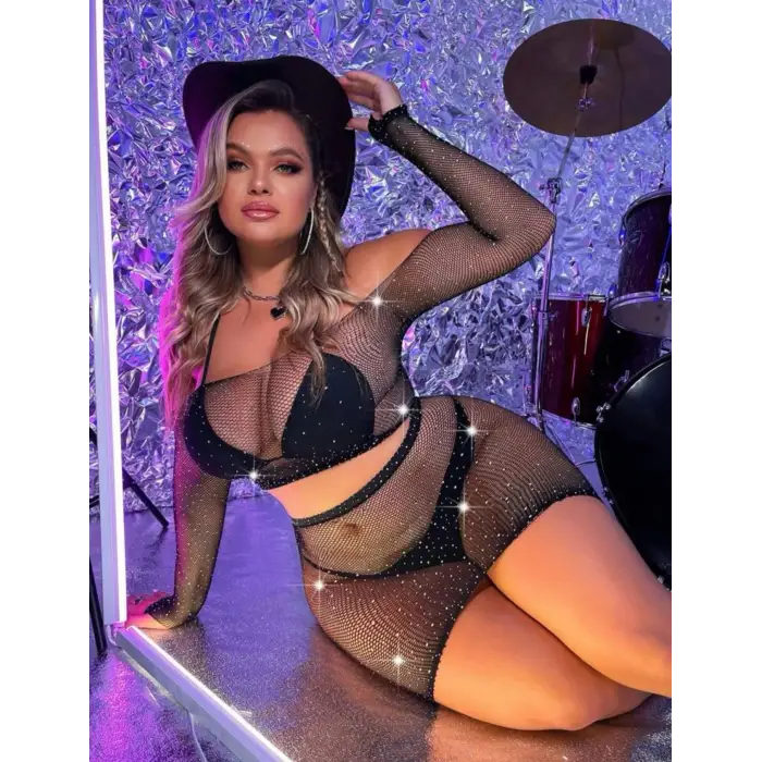 Büyük Beden Fantazi Vücut Çorabı XL_2XL_3XL