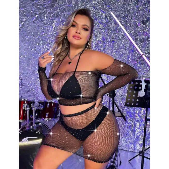 Büyük Beden Fantazi Vücut Çorabı XL_2XL_3XL