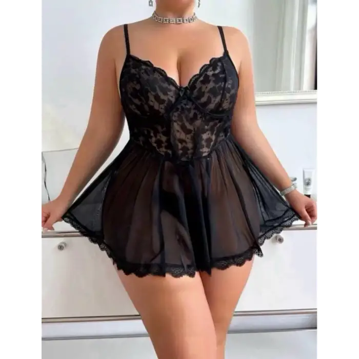 Büyük Beden Transparan Gecelik