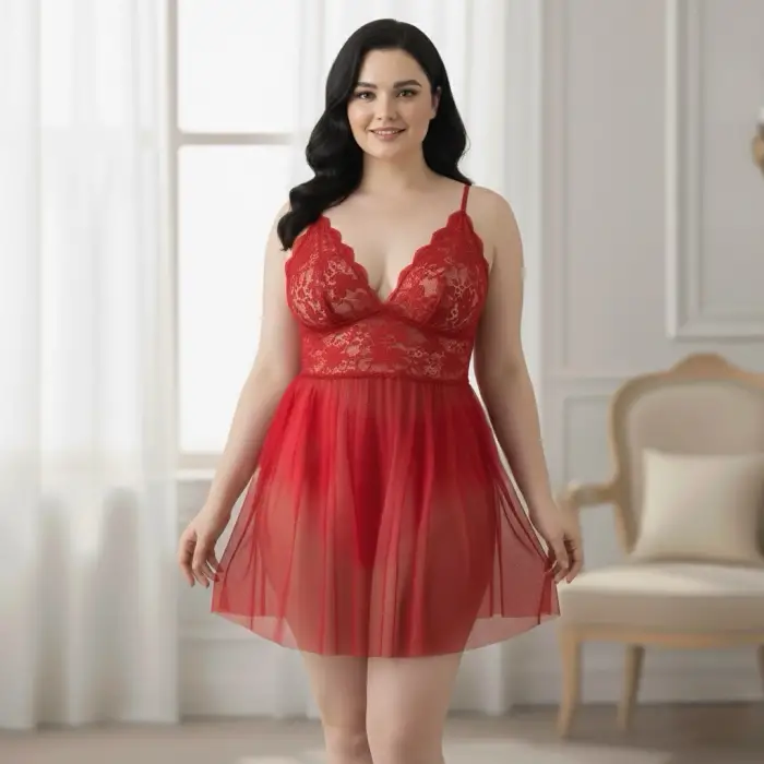 BÜYÜK BEDEN TRANSPARAN GECELİK