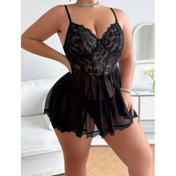 Büyük Beden Transparan Gecelik