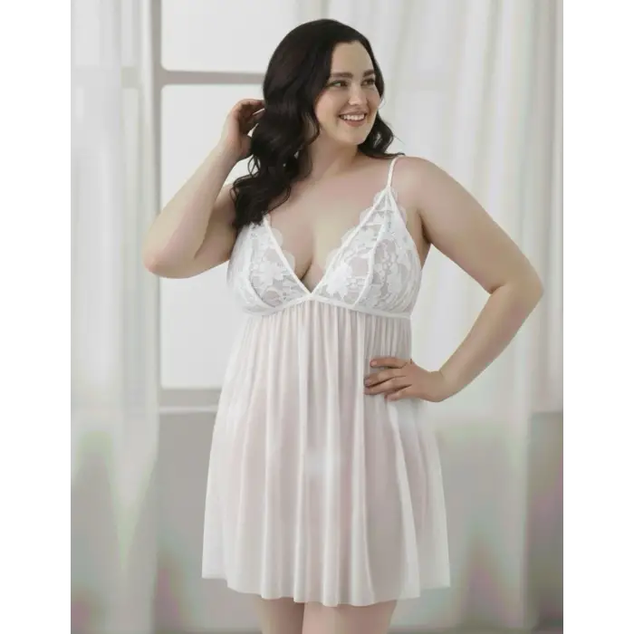 BÜYÜK BEDEN TÜL TRANSPARAN GECELİK