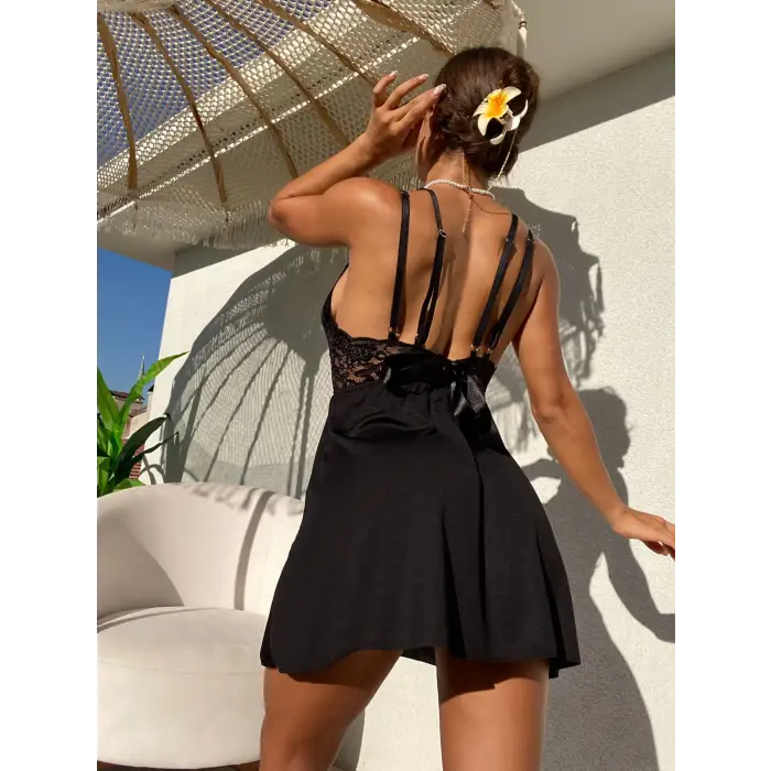 Dantel Detay Büyük Beden Fantezi Cotton Kadın Gecelik