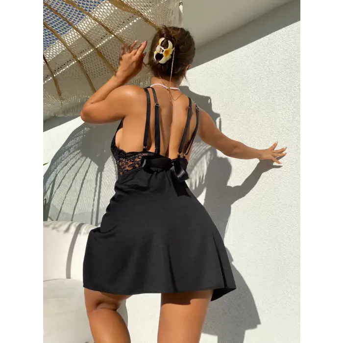 Dantel Detay Büyük Beden Fantezi Cotton Kadın Gecelik