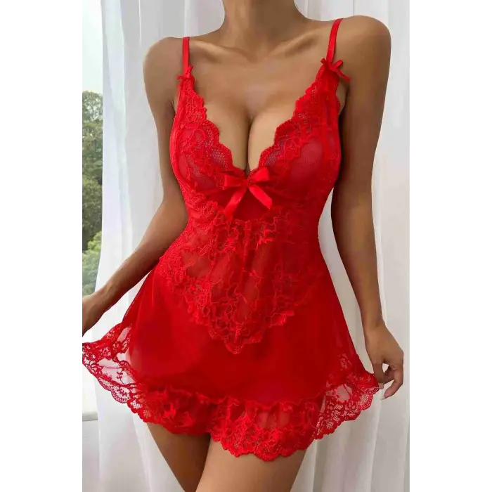 Dantel Detay Gecelik Takım