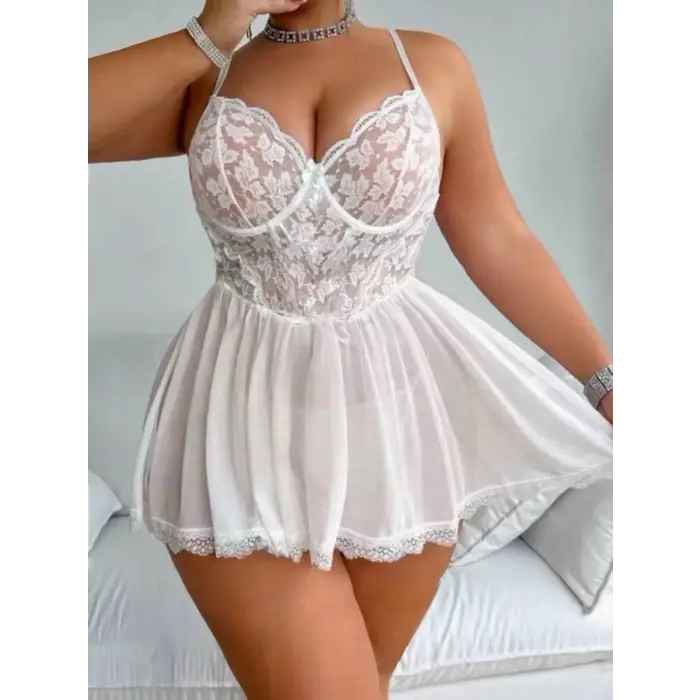 DANTEL DETAY TRANSPARAN FANTEZİ GECELİK