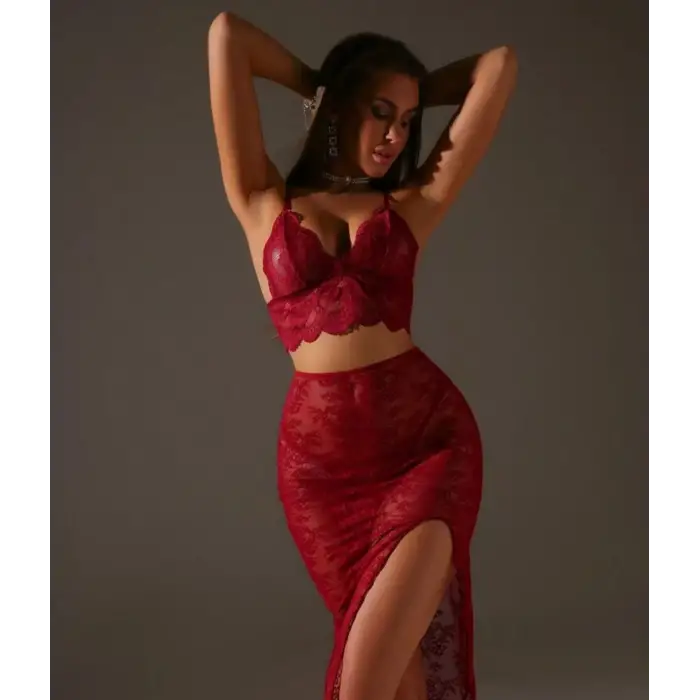 Dantel Etekli Bralet Takım