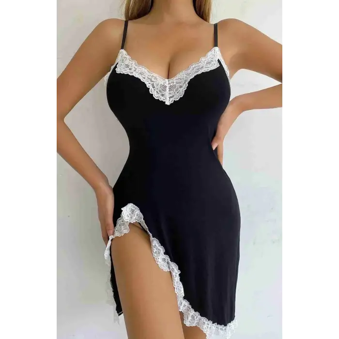 Dantelli Penye Gecelik