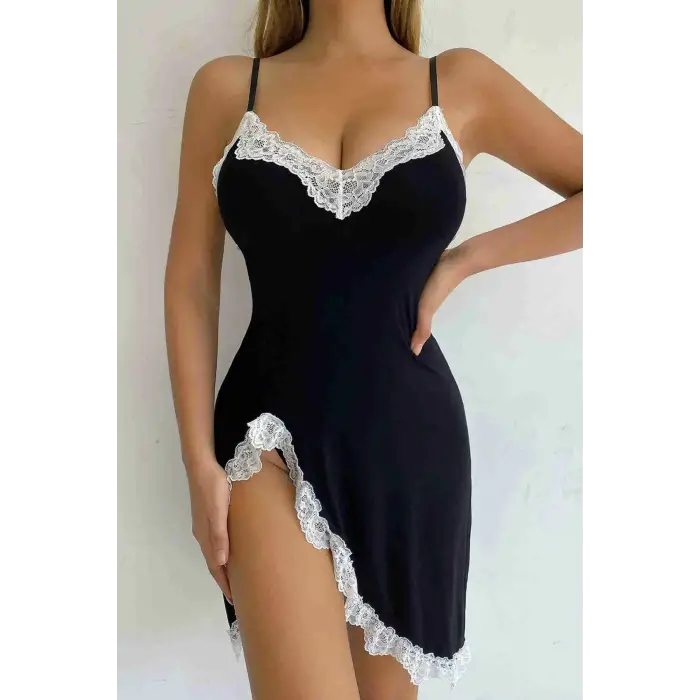 Dantelli Penye Gecelik