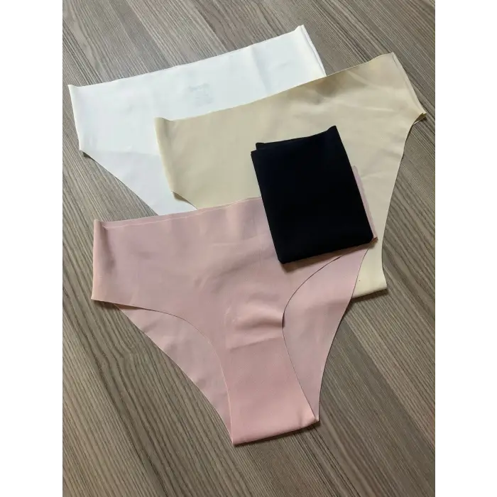 Lazer Kesim Yüksek Bel Külot (4 ADET)