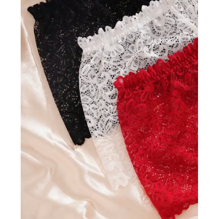 ÖZEL BÖLGESİ AÇIK DANTEL KÜLOT (3 ADET)