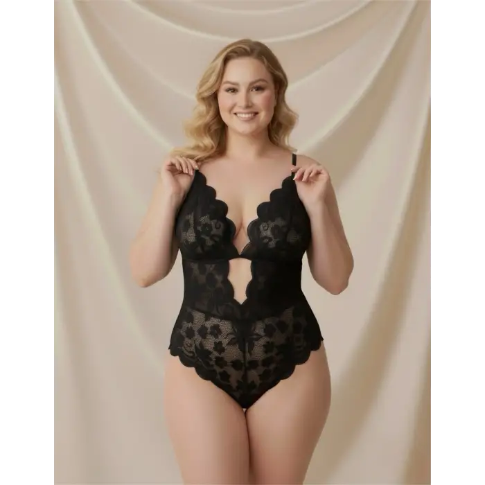 ÖZEL BÖLGESİ AÇIK FANTEZİ DANTEL BODY