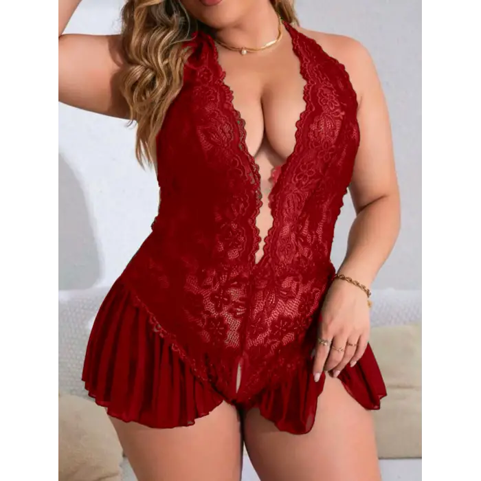 Özel Bölgesi Açık Fantezi Dantel Gecelik