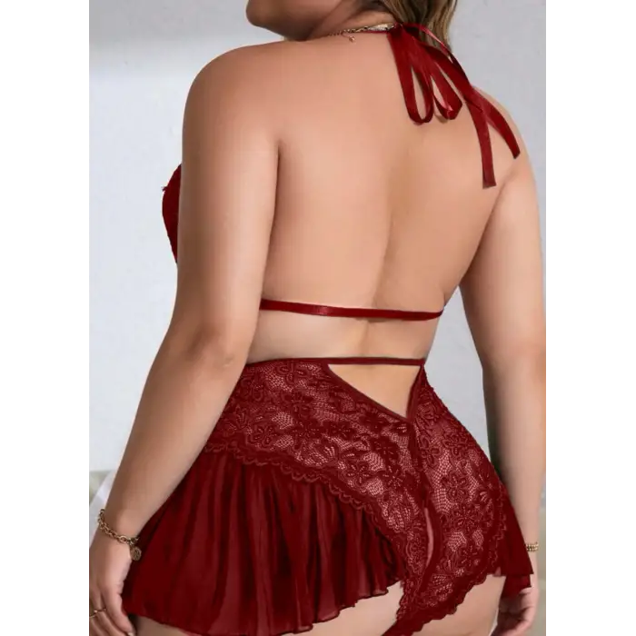 Özel Bölgesi Açık Fantezi Dantel Gecelik