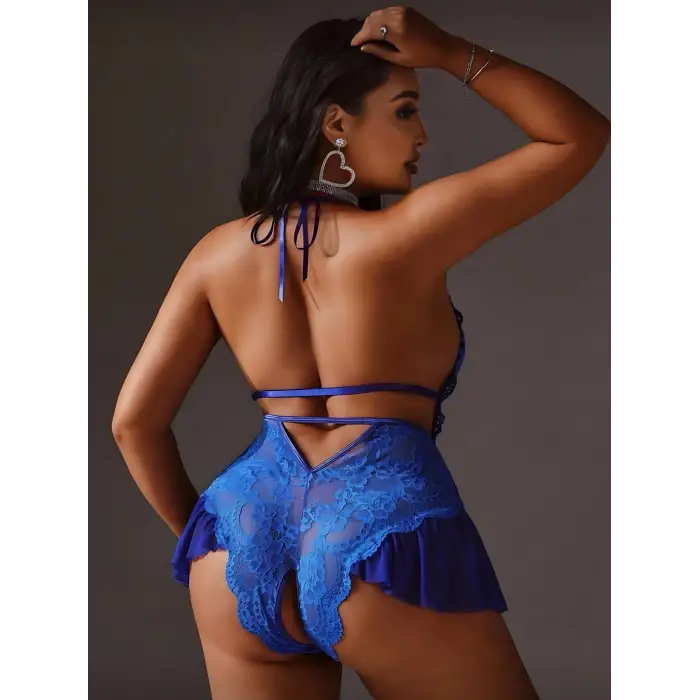 Özel Bölgesi Açık Fantezi Dantel Gecelik