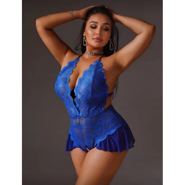 Özel Bölgesi Açık Fantezi Dantel Gecelik