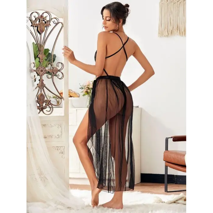 Siyah Fantezi Kadın Gecelik