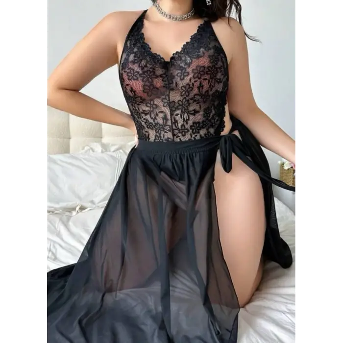 Transparan Dantelli Gecelik