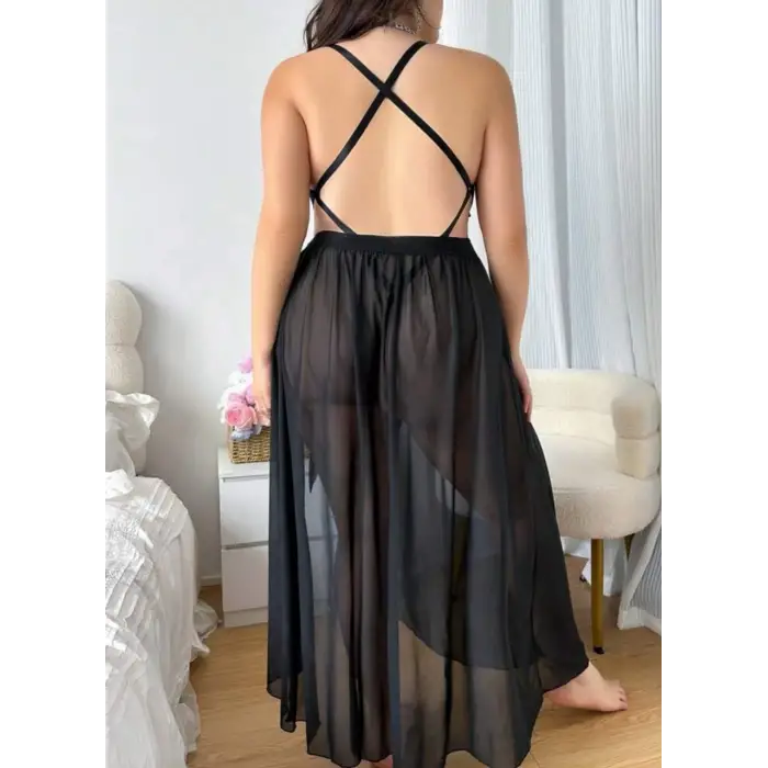 Transparan Dantelli Gecelik