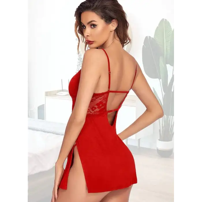 Yırtmaçlı Gecelik Takım