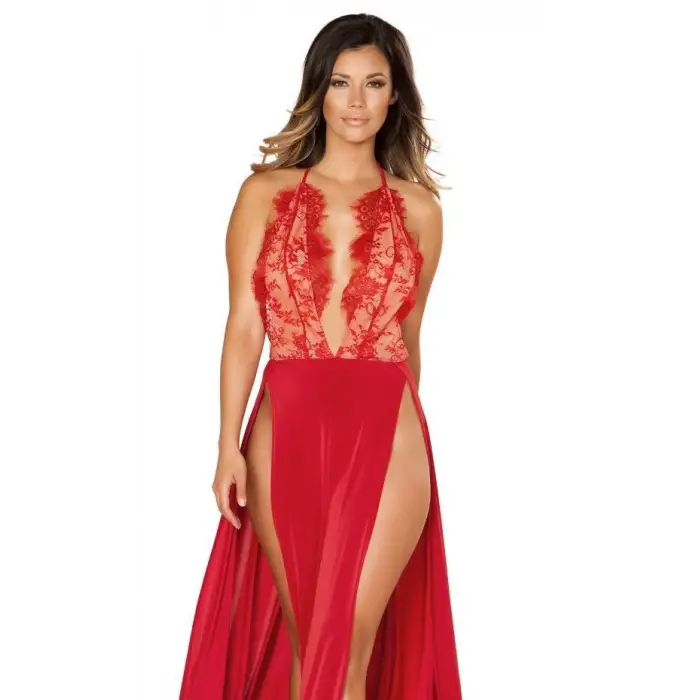 Yırtmaçlı Uzun Fantezi Gecelik