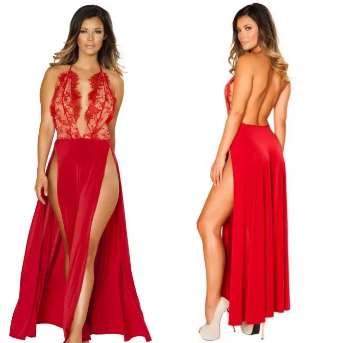 Yırtmaçlı Uzun Fantezi Gecelik