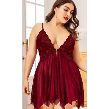 Büyük Beden Dantelli Gecelik