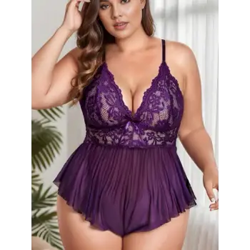 Büyük Beden Dantelli Transparan Gecelik