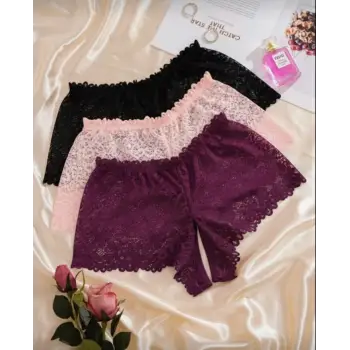 ÖZEL BÖLGESİ AÇIK DANTEL KÜLOT (3 ADET)