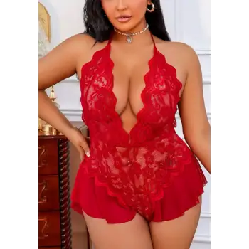 Özel Bölgesi Açık Dantelli Fantezi Gecelik