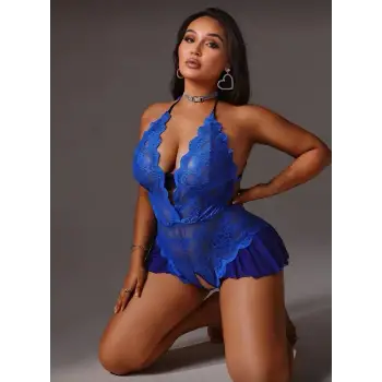 Özel Bölgesi Açık Fantezi Dantel Gecelik