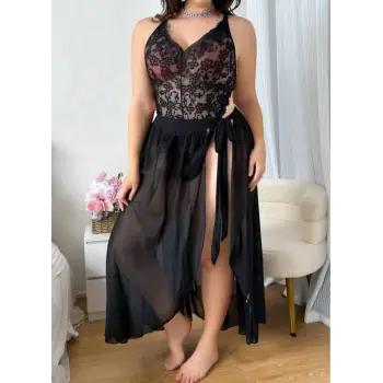 Transparan Dantelli Gecelik