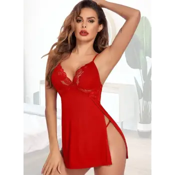 Yırtmaçlı Gecelik Takım