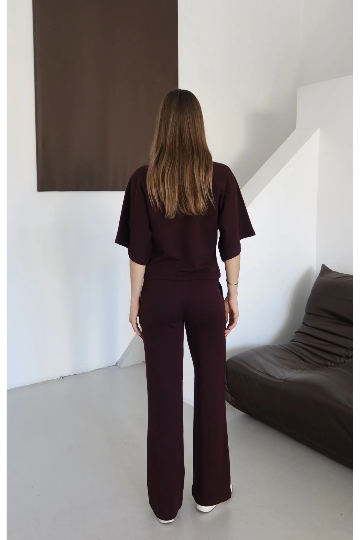 3 İplik Kısa Kol Takım Bordo