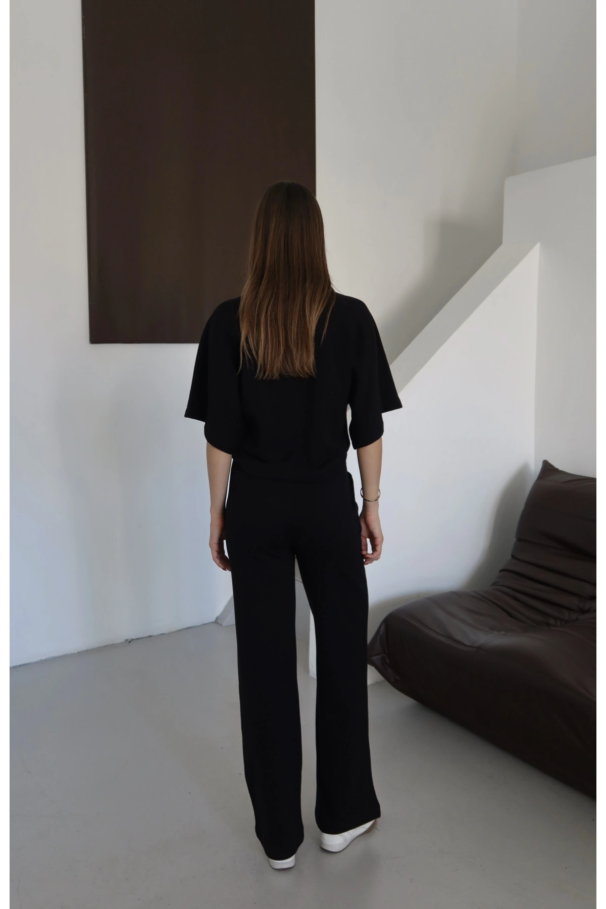 3 İplik Kısa Kol Takım Siyah