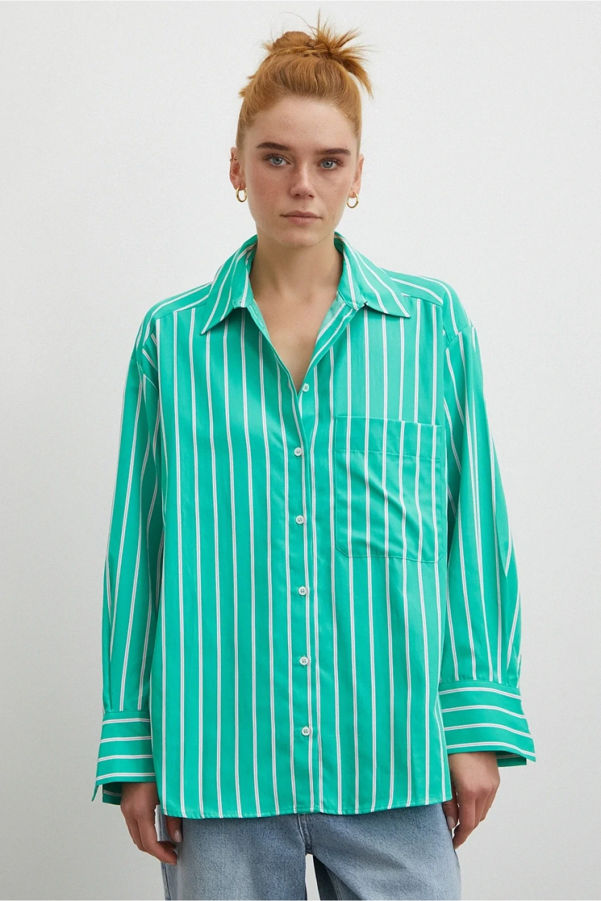 Çizgili Poplin Gömlek