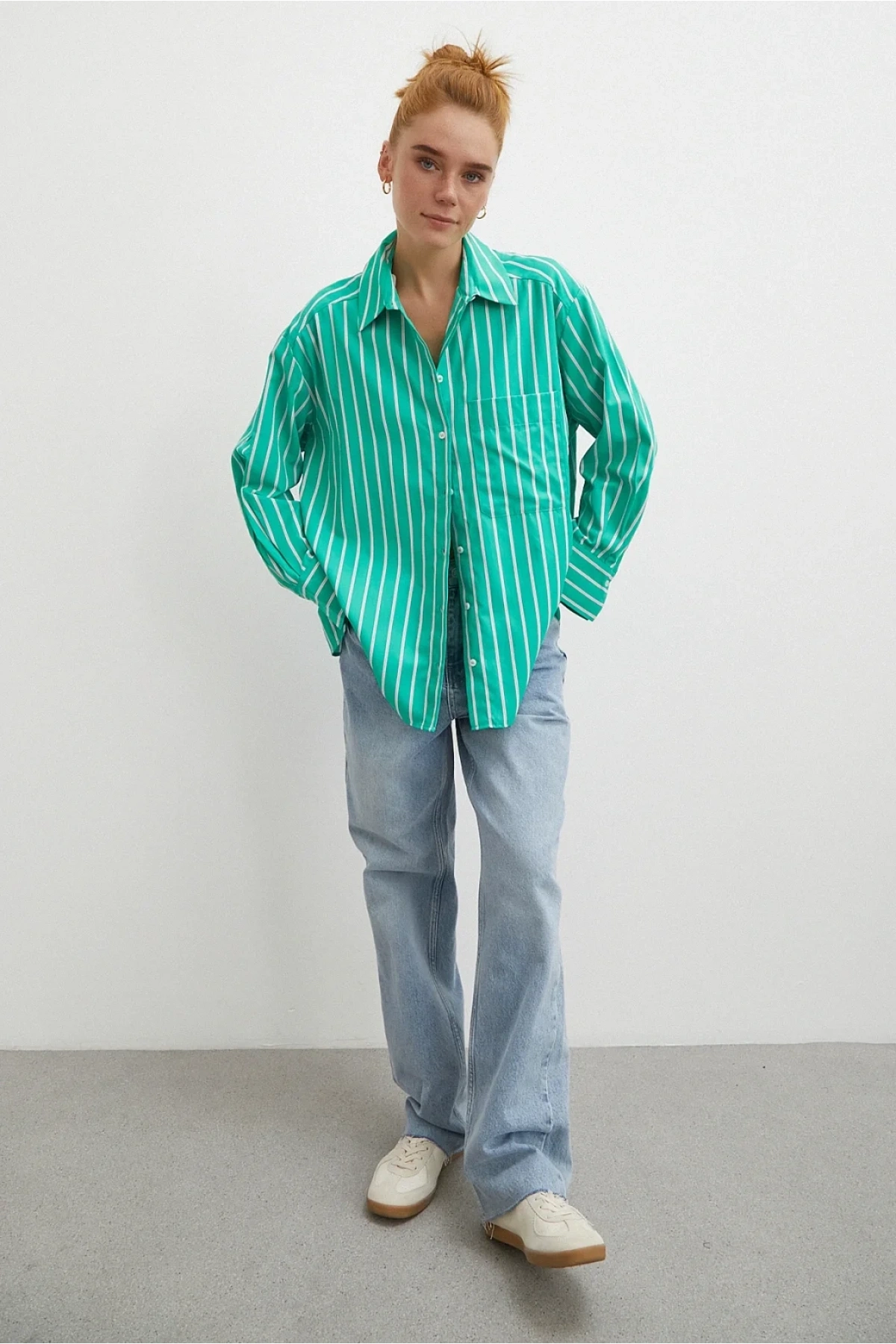 Çizgili Poplin Gömlek