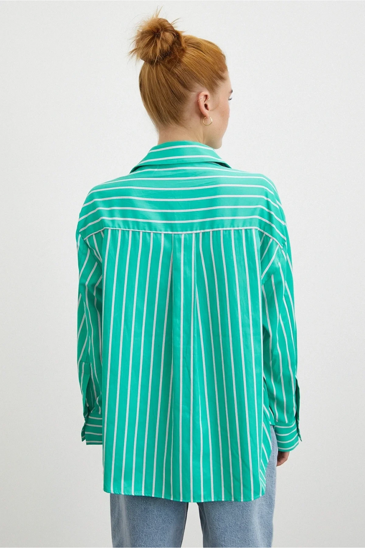 Çizgili Poplin Gömlek
