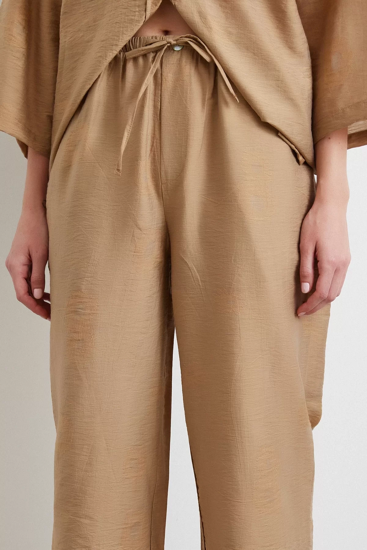 Arka Cepli Salaş Pantolon Kahve