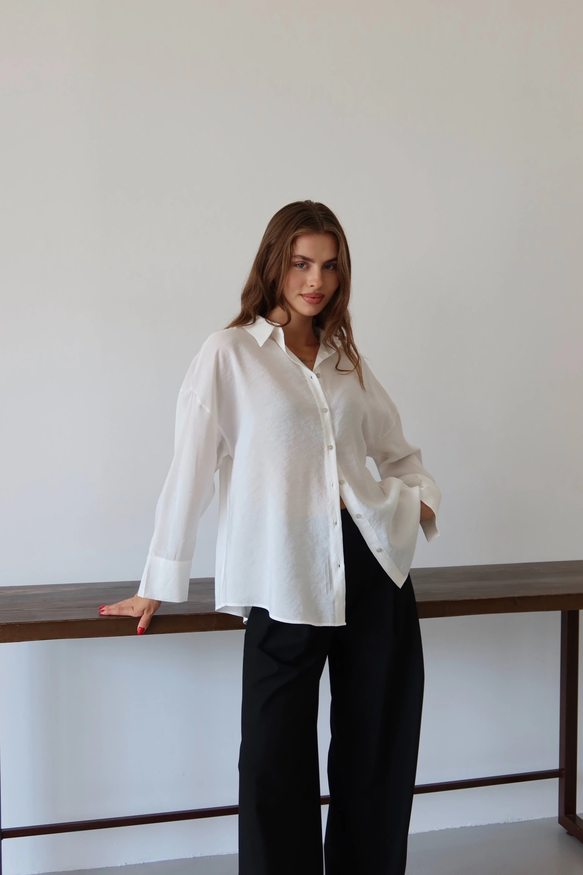 Basic Modal Gömlek Ekru