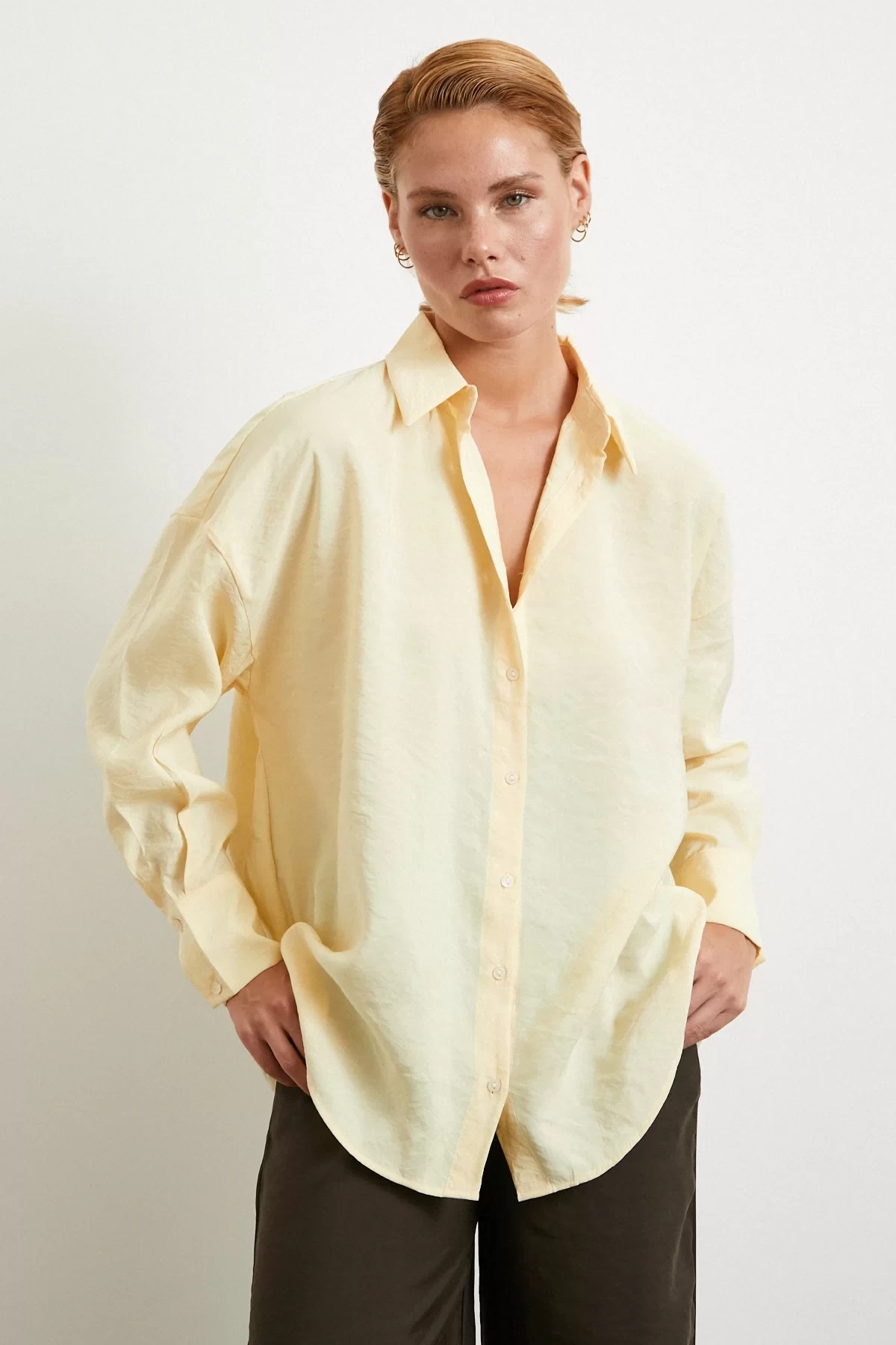 Basic Modal Gömlek Sarı