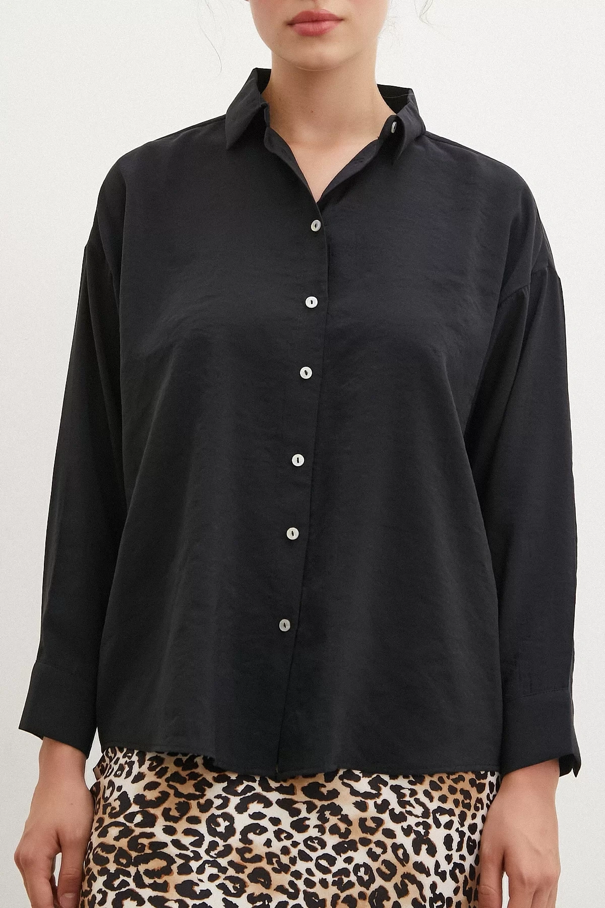 Basic Modal Gömlek Siyah