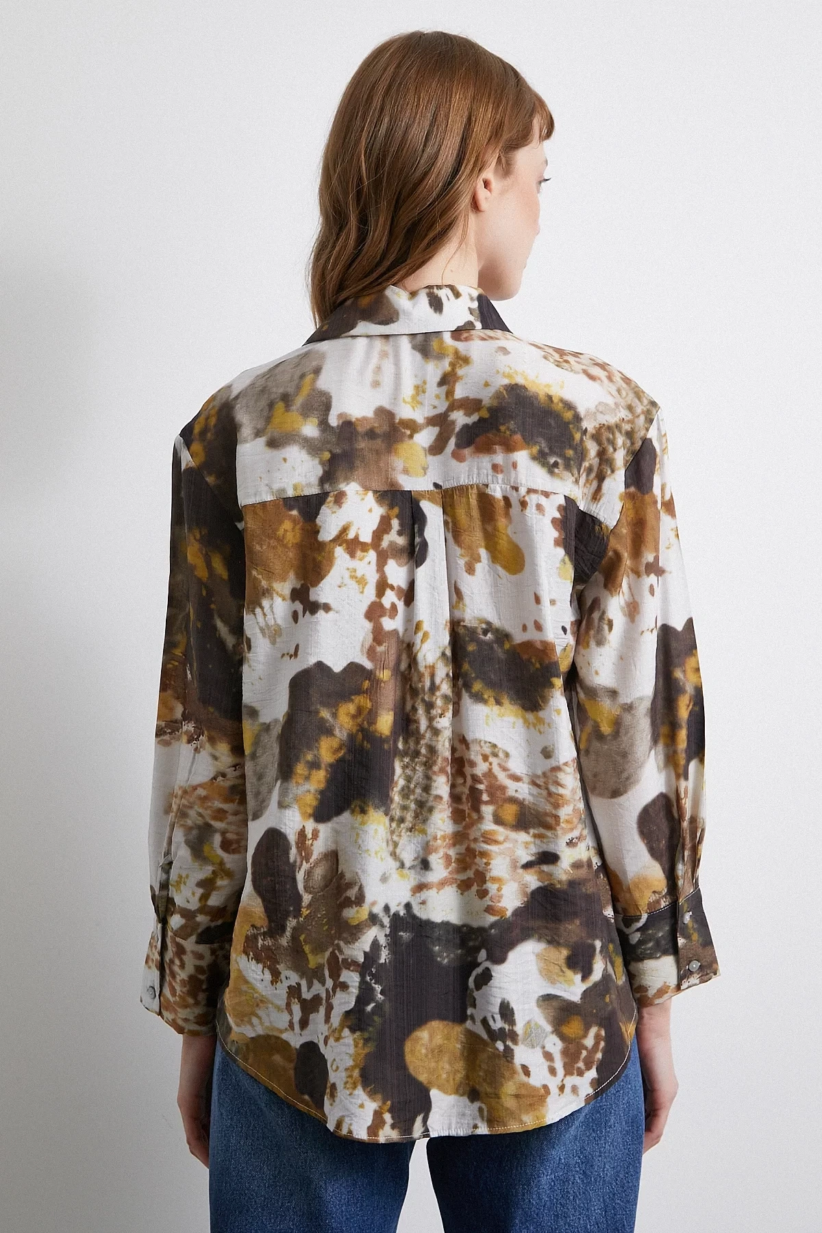 Batik Desen Vual Gömlek Haki