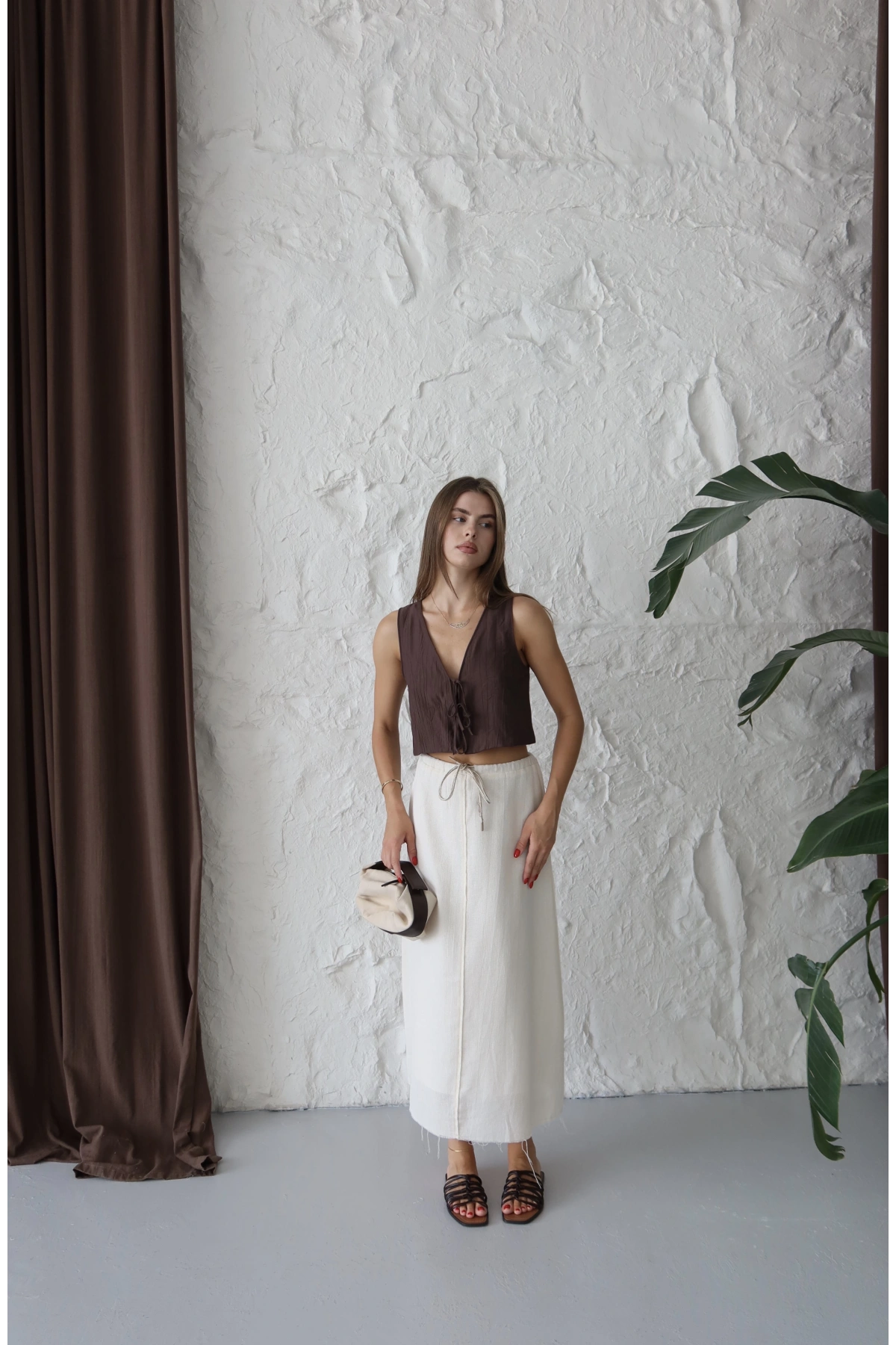 Beli Lastikli Astarlı Hasır Etek