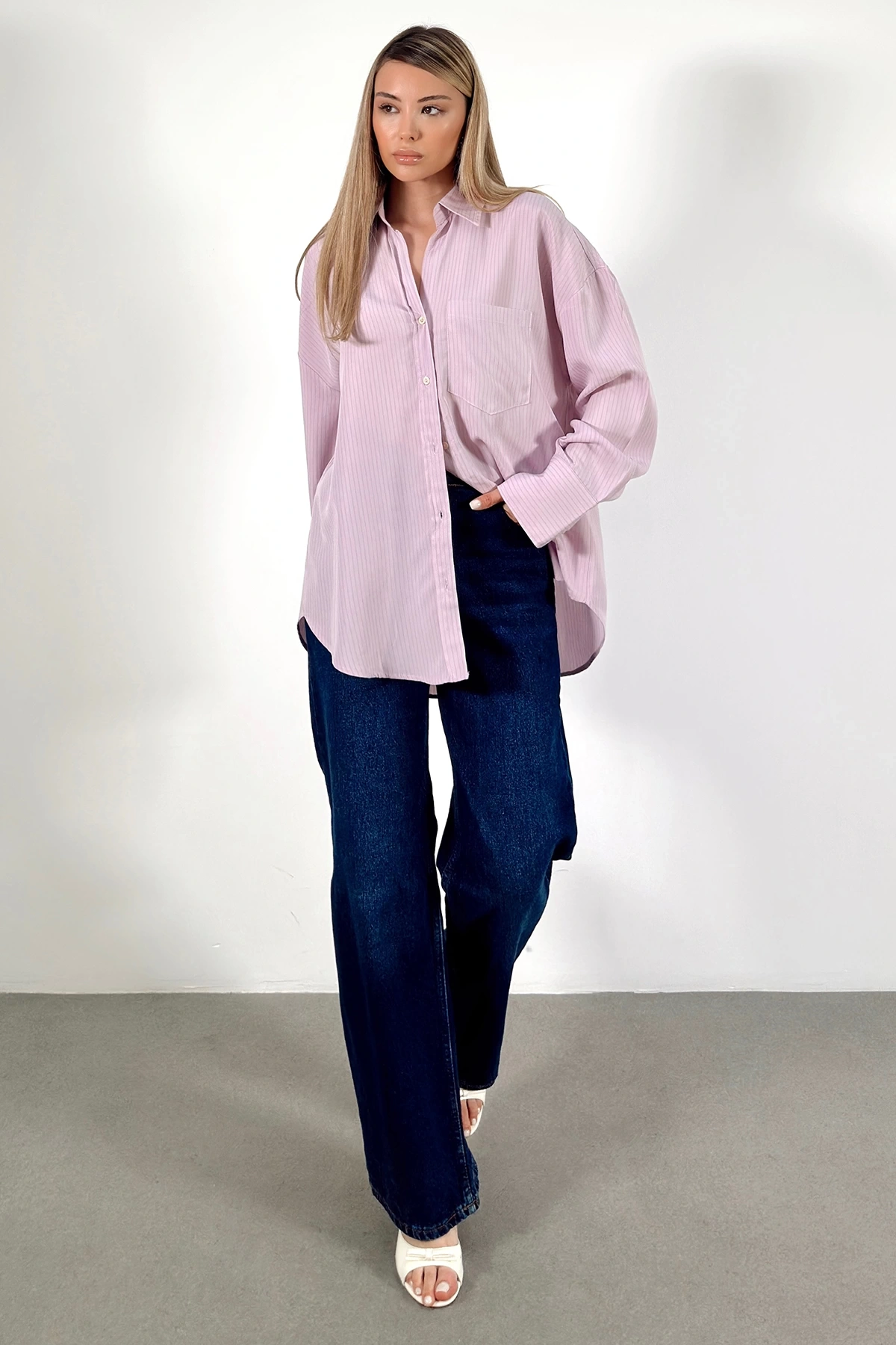 Cepli Çizgili Gömlek