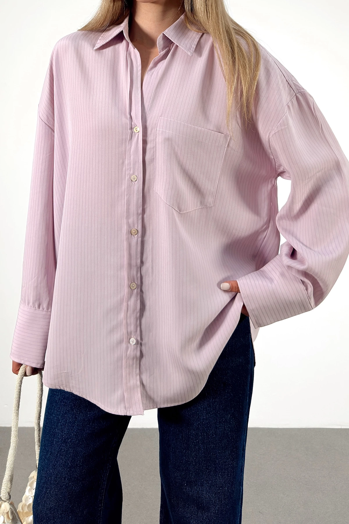 Cepli Çizgili Gömlek