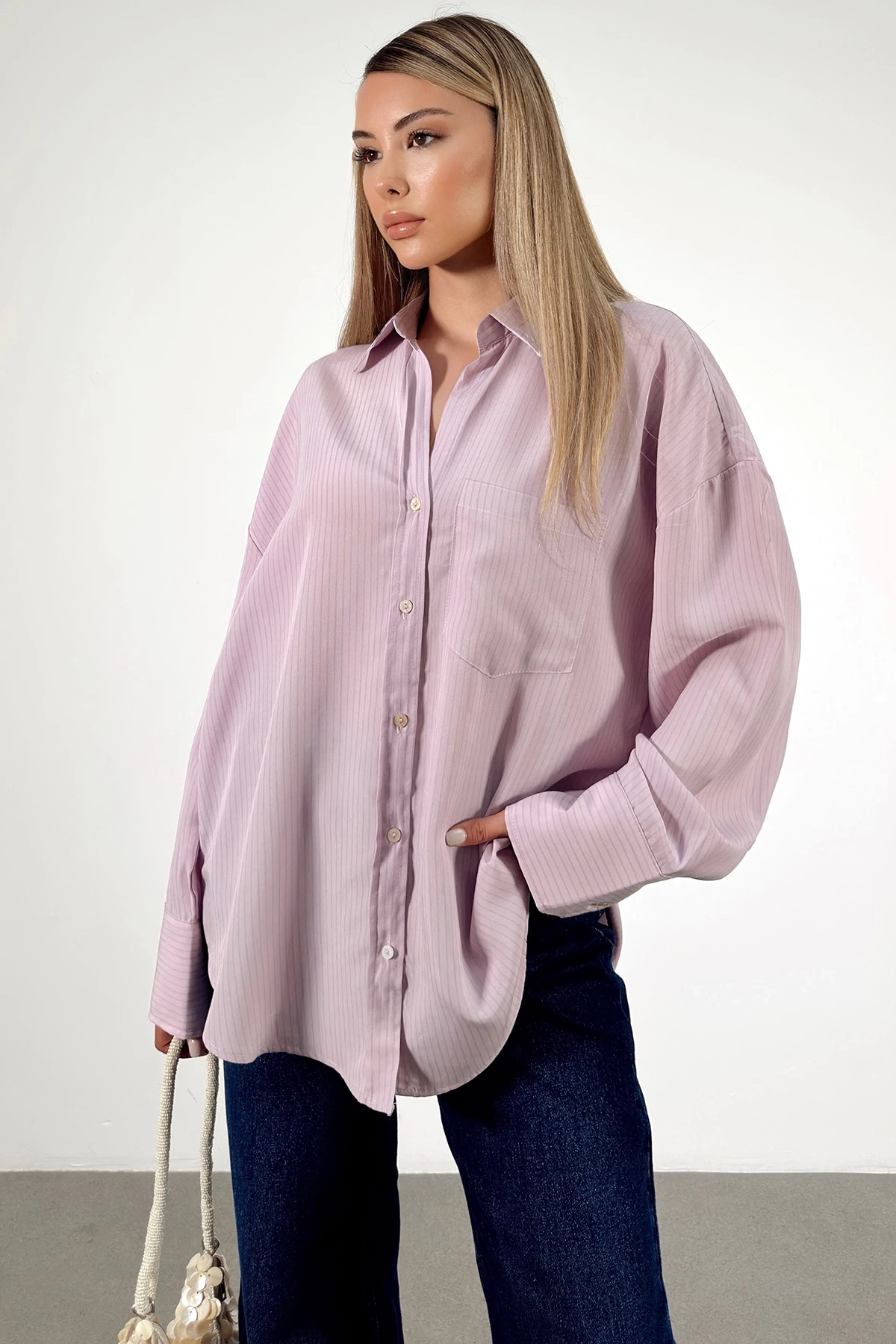 Cepli Çizgili Gömlek